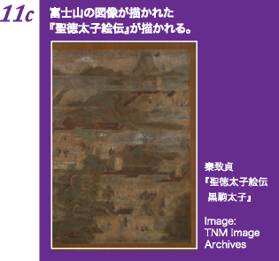 富士山の図像が描かれた『聖徳太子絵伝』が描かれる。