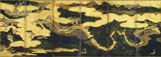 『三保松原・厳島図屏風』のうち「三保松原図」